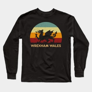 Retro Sunset - Wrexham Wales Long Sleeve T-Shirt